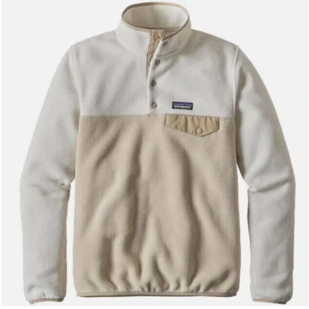 Patagonia Women’s Lightweight Synchilla Snap-T Fleece Pullover Beige White, S